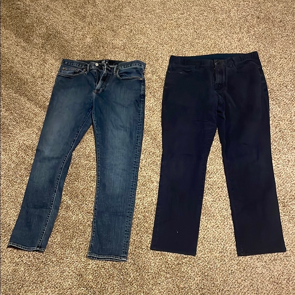 Blue and Black Jeans Set